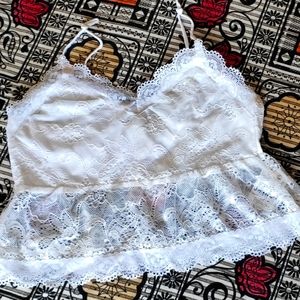 White Lacey Crop Top